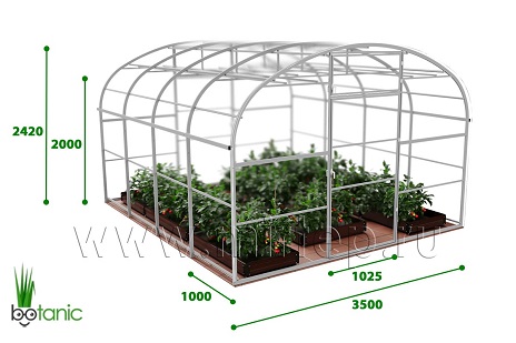 Прямостенные теплицы — Ботаник Гибрид 3,5М — фото